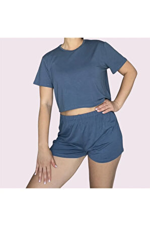 T-Shirt Şort Örme Pijama Takımı