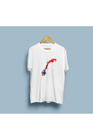 Oversize Norway / Norveç Haritası Tasarım unisex T-shirt