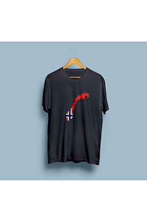 Oversize Norway / Norveç Haritası Tasarım unisex T-shirt