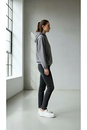 Oversize Kanguru Cepli Kapüşonlu Sweatshirt