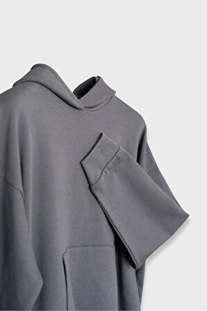 Oversize Kanguru Cepli Kapüşonlu Sweatshirt