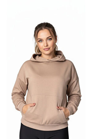 Oversize Kanguru Cepli Kapüşonlu Sweatshirt