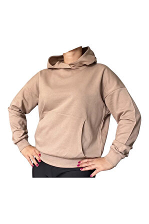 Oversize Kanguru Cepli Kapüşonlu Sweatshirt
