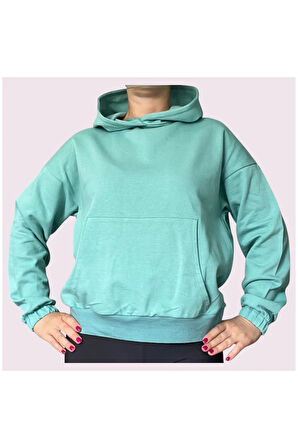 Oversize Kanguru Cepli Kapüşonlu Sweatshirt