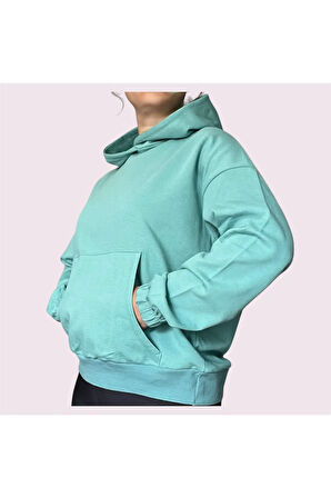 Oversize Kanguru Cepli Kapüşonlu Sweatshirt