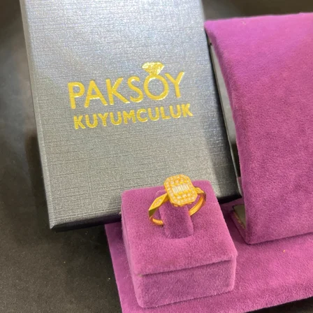 Paksoy Baget Altın Yüzük 22 Ayar Zirkon Taşlı 13 Numara 2.73 gr