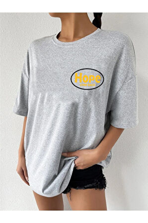 Unisex Kırmızı Bisiklet Yaka Basic Oversize T-shirt