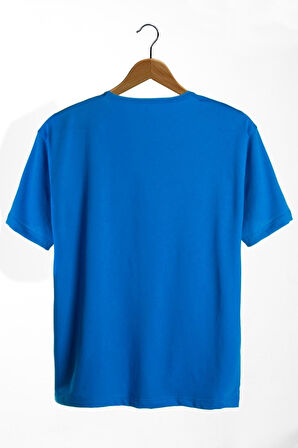Unisex Kırmızı Bisiklet Yaka Basic Oversize T-shirt