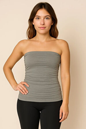 Straplez Örme Basic Kadın Atlet