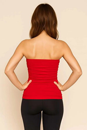 Straplez Örme Basic Kadın Atlet