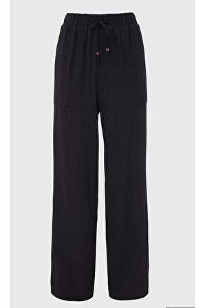 Cep Detaylı Viskon Pantolon