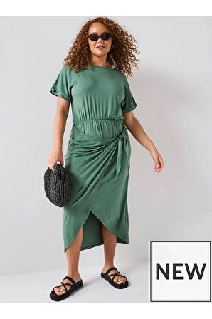 Bağlama Detaylı Örme Elbise