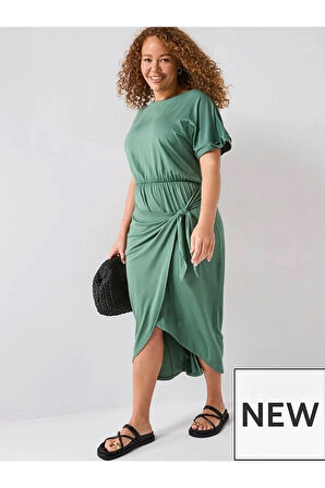 Bağlama Detaylı Örme Elbise