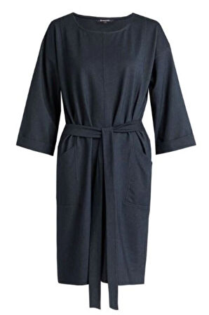 Kuşak Detaylı Cepli Elbise