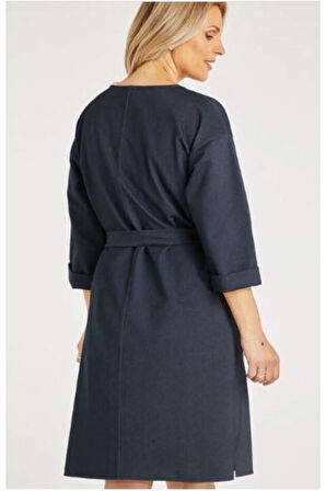 Kuşak Detaylı Cepli Elbise