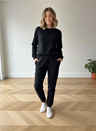 Merlot Kalın Kumaş Şardonlu Jogger