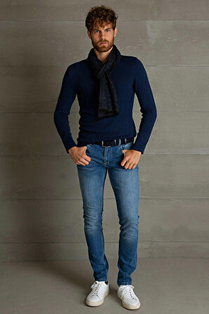 Erkek Lacivert Slim Fit Triko Kazak G021GL0TK.000.670045