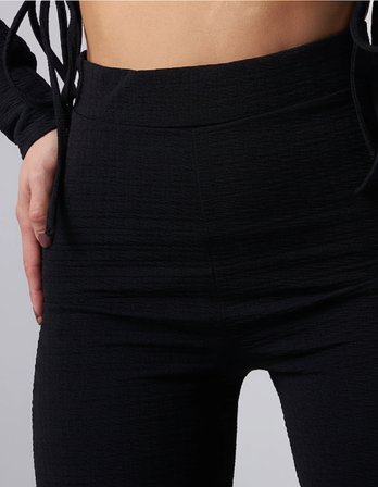 Beli Lastikli Siyah Jakar Pantolon