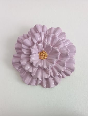 KAKTÜS ÇİÇEĞİ RENGİ GOLD DETAYLI 16X16CM DUVAR DEKORU