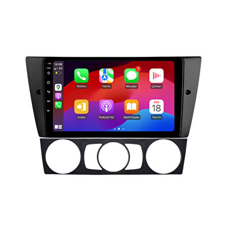 BMW E90 Araç Multimedya Android Ekran Carplay Navigasyon Cihazı Double Teyp 2+32 9" 05-11 Black CADENCE
