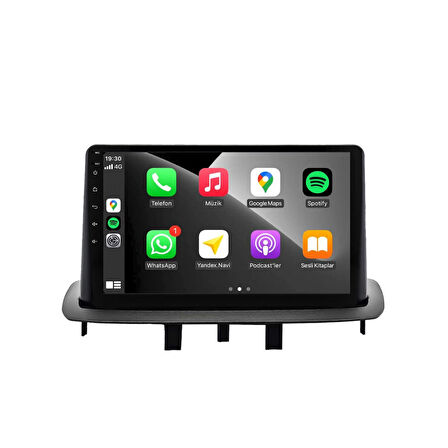 Renault Megane 3 Araç Multimedya Android Ekran Carplay Double Teyp 2+32 9" 09-15 Black CADENCE