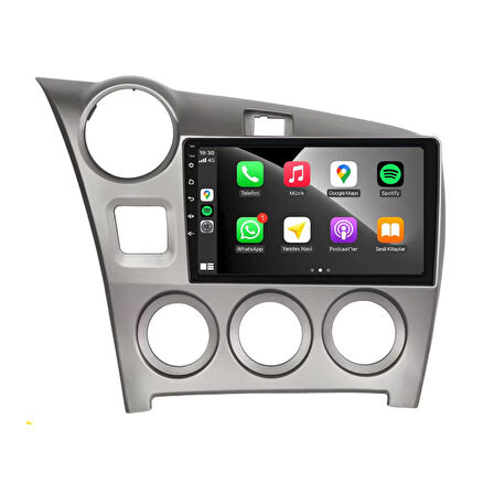 Toyota Matrix Araç Multimedya Android Ekran Carplay Double Teyp 2+32 9" 09-14 Silver CADENCE