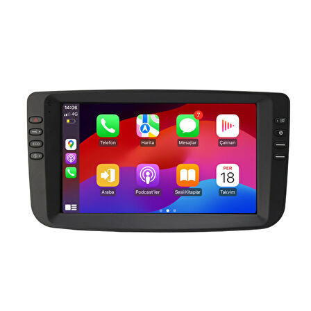 Fiat Linea Araç Multimedya Android Ekran Carplay Navigasyon Double Teyp 4+64 9" 12-15 Black BLUEWAY