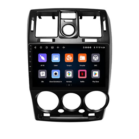 Hyundai Getz Araç Multimedya Android Ekran Carplay Navigasyon Double Teyp 4+64 9" 02-11 Black BLUEWAY