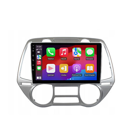 Hyundai i20 Araç Multimedya Android Ekran Carplay Double Teyp 4+64 9" 08-12 Dijital Y Silver BLUEWAY