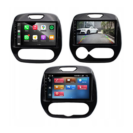 Renault Captur Araç Multimedya Android Ekran Carplay Double Teyp 4+64 9" 13-19 P.Black BLUEWAY