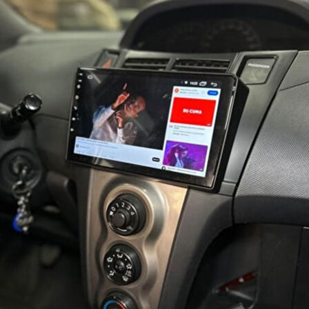 Toyota Yaris Araç Multimedya Android Ekran Carplay Navigasyon Double Teyp 4+64 9" 05-12 Black BLUEWAY