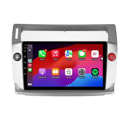 Citroën C4 Araç Multimedya Android Ekran Carplay Double Teyp Navigasyon 4+64 9" 05-11 Silver CADENCE