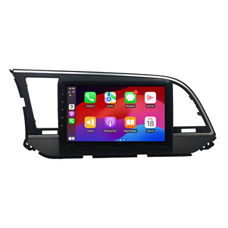 Hyundai Elantra Araç Multimedya Android Ekran Carplay Double Teyp 4+64 9" 16-18 Black CADENCE