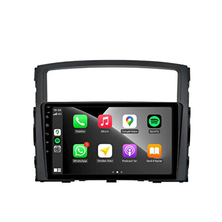 Mitsubishi Pajero Araç Multimedya Android Ekran Carplay Double Teyp 4+64 9" 07-17 Black CADENCE