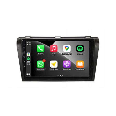 Mazda Mazda 3 Araç Multimedya Android Ekran Carplay Navigasyon Double Teyp 4+64 9" 04-09 Black CADENCE