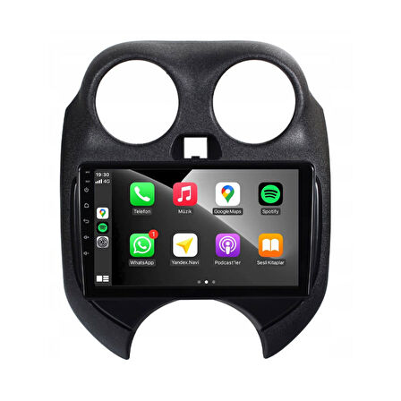 Nissan Micra Araç Multimedya Android Ekran Carplay Navigasyon Double Teyp 4+64 9" 11-13 Black CADENCE