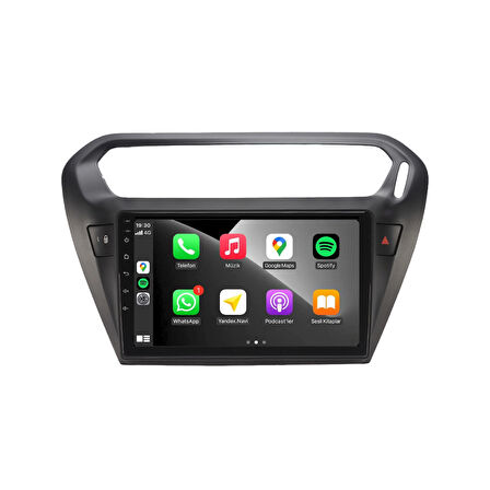 Peugeot 301 Araç Multimedya Android Ekran Carplay Navigasyon Double Teyp 4+64 9" 12-20 Black CADENCE