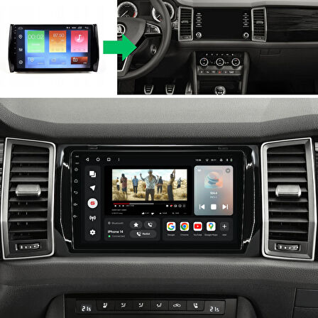 Skoda Kodiaq Araç Multimedya Android Ekran Carplay Double Teyp 4+64 9" 17-20 P.Black CADENCE