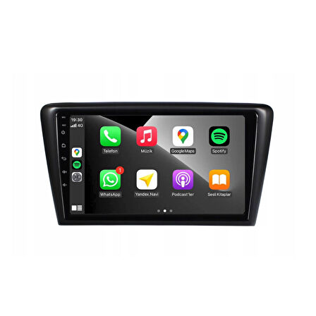 Skoda Rapid Araç Multimedya Android Ekran Carplay Navigasyon Double Teyp 4+64 9" 13-18 Black CADENCE