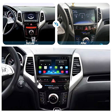 Ssangyong Tivoli Araç Multimedya Android Ekran Carplay Double Teyp 4+64 9" 15-19 Black CADENCE
