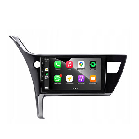 Toyota Corolla Araç Multimedya Android Ekran Carplay Double Teyp 4+64 9" 17-18 Black CADENCE