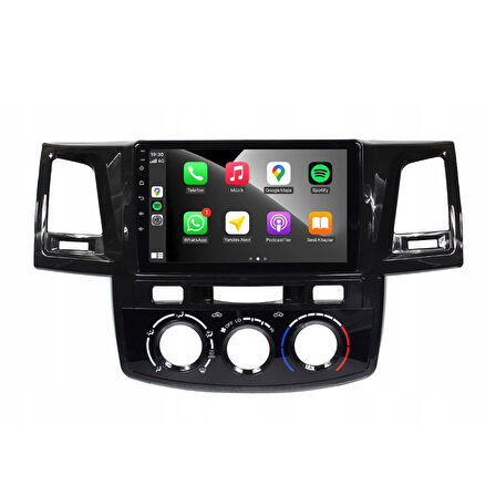 Toyota Hilux Araç Multimedya Android Ekran Carplay Double Teyp 4+64 9" 08-15 Analog P.Black CADENCE