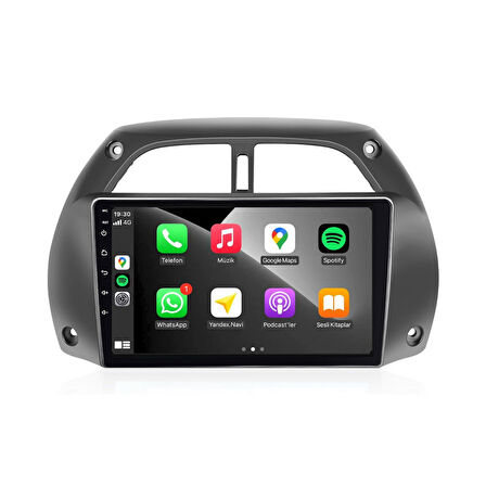 Toyota Rav 4 Araç Multimedya Android Ekran Carplay Navigasyon Double Teyp 4+64 9" 01-03 Gri CADENCE