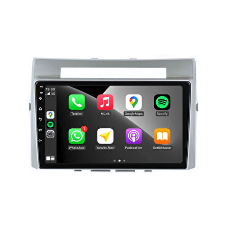 Toyota Verso Araç Multimedya Android Ekran Carplay Navigasyon Double Teyp 4+64 9" 04-09 Silver CADENCE