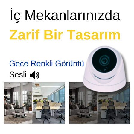 ARNA 6 KAMERALI GECE RENKLİ YAPAY ZEKA GERÇEK 5 MP 320 GB HDD DAHİL İÇ MEKAN GÜVENLİK SETİ - ST65320