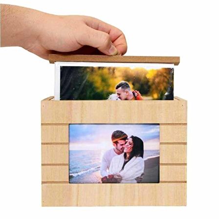 Ahşap Sandıklı 10cmx15cm Fotoğraf Albümü