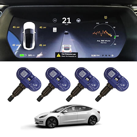 Tesla Model Y / Model 3 Orijinal Bluetooth Lastik Basıncı Sensörü (TPS), 4 Adet Set, Mavi Renk 