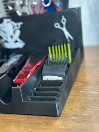 Kuaför Berber Standı Tarak Makas Makine Ustura Tutucu Malzeme Organizer.ÖZEL TASARIMLIK BERBER STAND