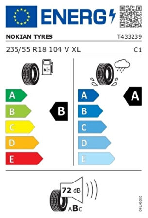 Nokian Tyres 235/55 R18 104V XL Wetproof 1 Yaz Lastiği ( Üretim Yılı: 2025 )