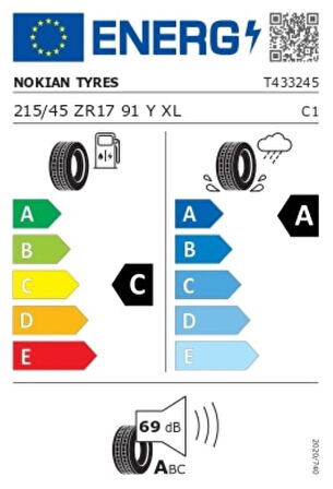 Nokian Tyres 215/45 ZR17 91Y XL Powerproof 1 Yaz Lastiği ( Üretim Yılı: 2025 )